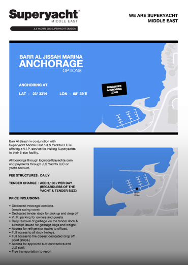 Anchorage Options Barr Al Jissah Marina